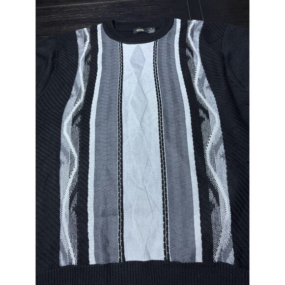 Gachu Coogi Style Black Vertical Stripe Sweater, Casual, Retro, Y2K, 3d,Size XL - Picture 4 of 5